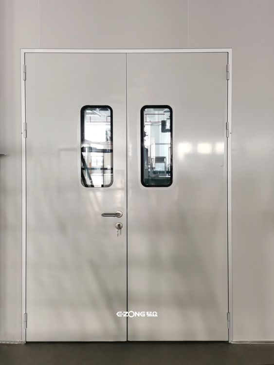 Hinged stainless steel door